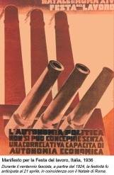 Fascismo - Inquadramento Festa del lavoro - Manifesto